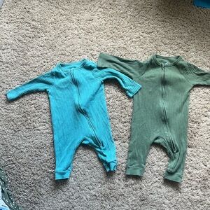 Gender Neutral Cloud Island (Target) 0-3 Months  - Teal and Olive